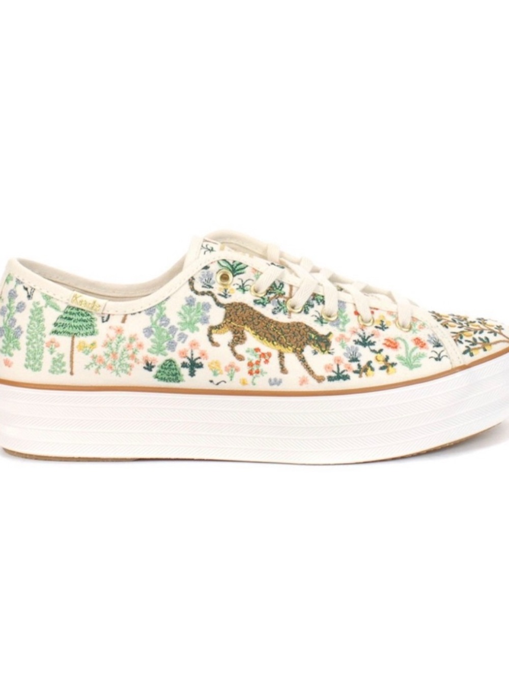 Keds Rifle Paper Co Triple Kick Menagerie Embroidered Sneakers 6.5
